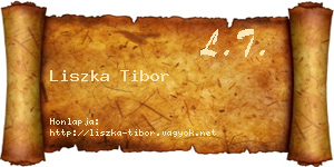 Liszka Tibor névjegykártya